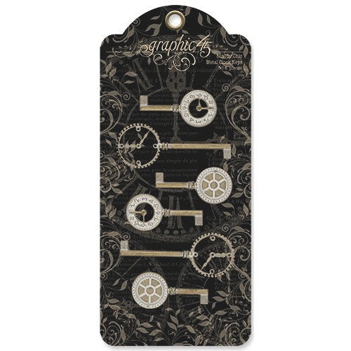 Graphic 45 Shabby Chic Metal Clock Keys - Kreative Kreations